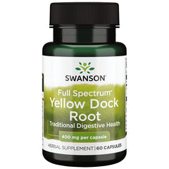 Swanson Yellow Dock Root capsules image shows a natural herbal option for daily routines.