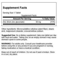 Close-up of zinc gluconate tablet highlighting easy-to-swallow size and absorption focus.