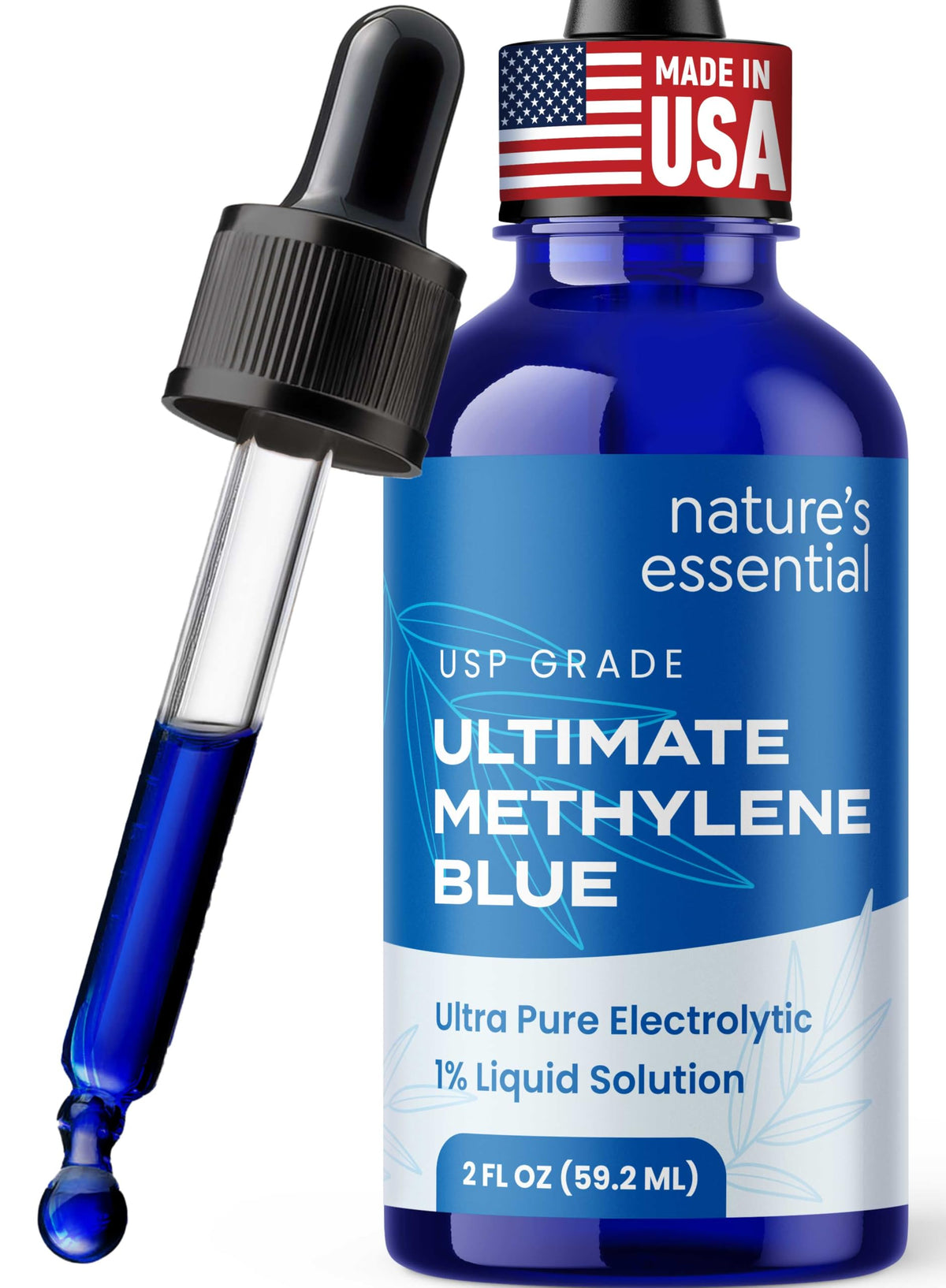 Sweat & Soul methylene blue bottle pour enables precise dosing for daily energy support.