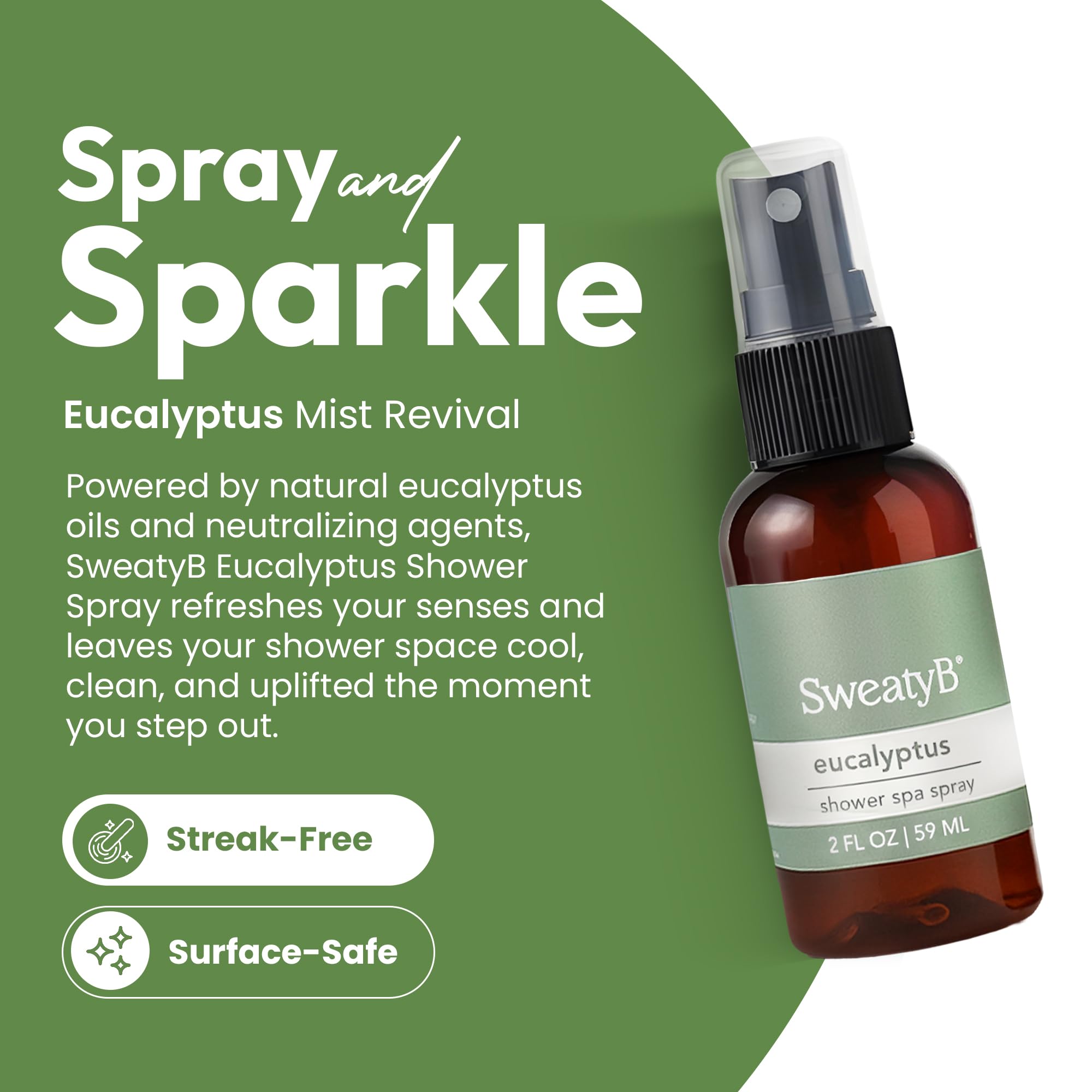 SweatyB eucalyptus spray mist illustrating breathing-friendly scent usage