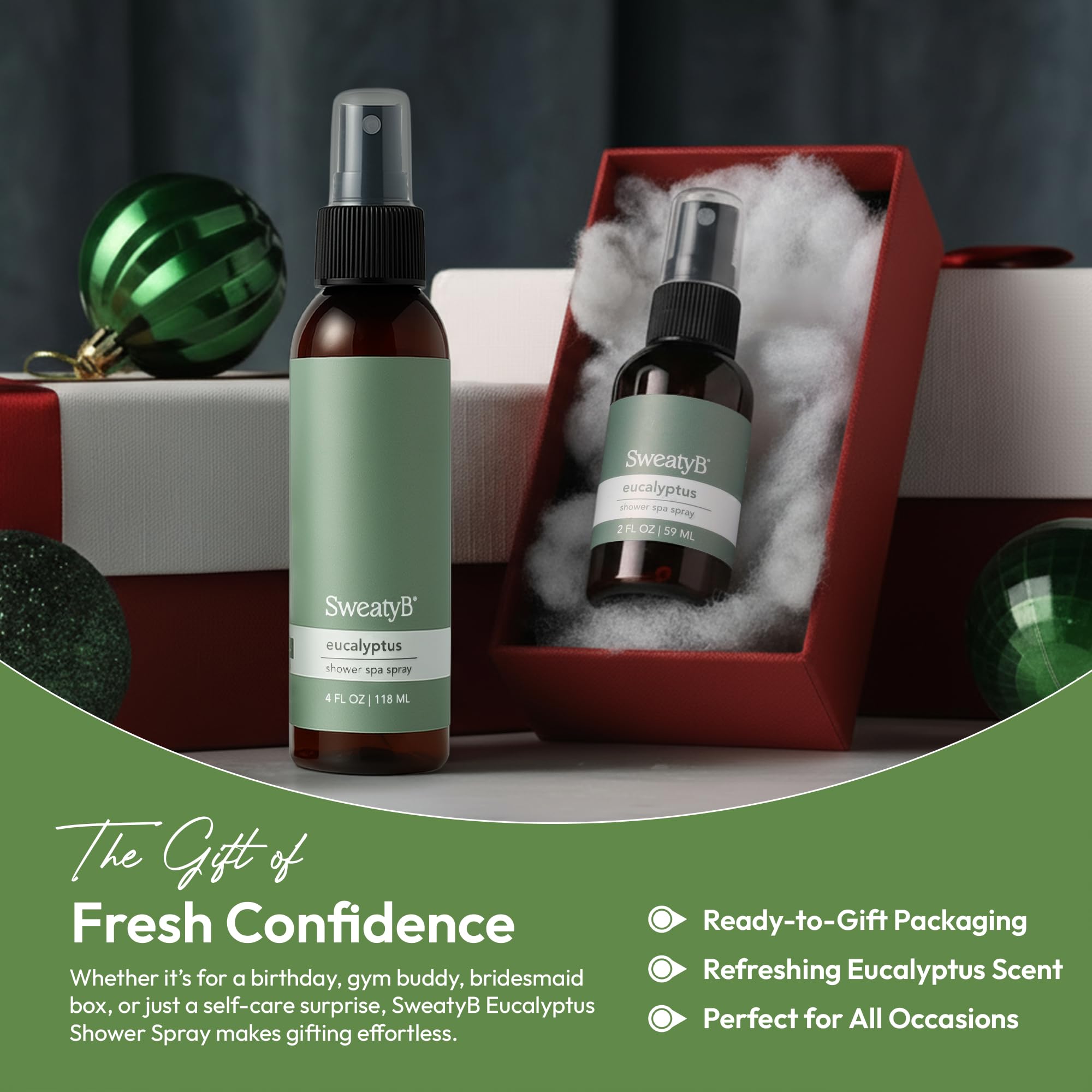 SweatyB eucalyptus shower spray used as a room or linen mist