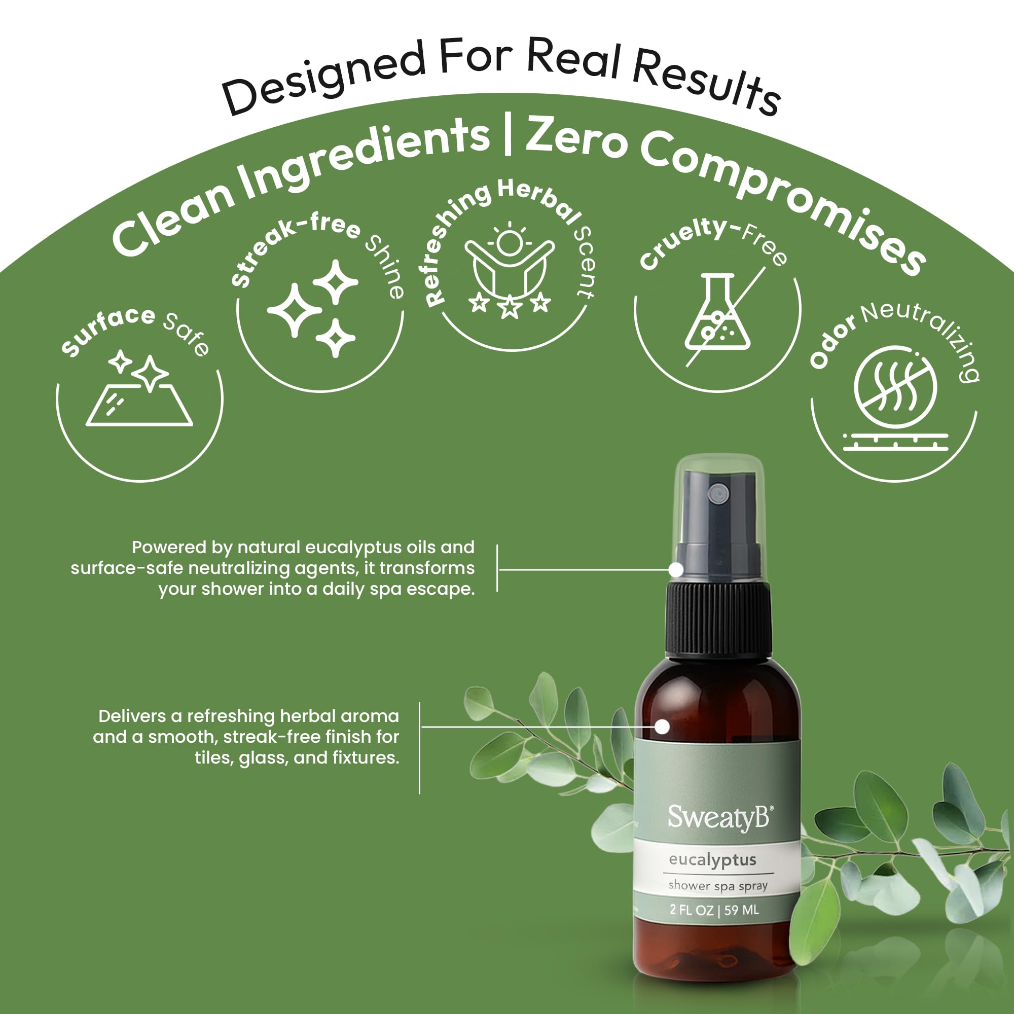 SweatyB eucalyptus mist ideal for spa-like bathroom ambiance