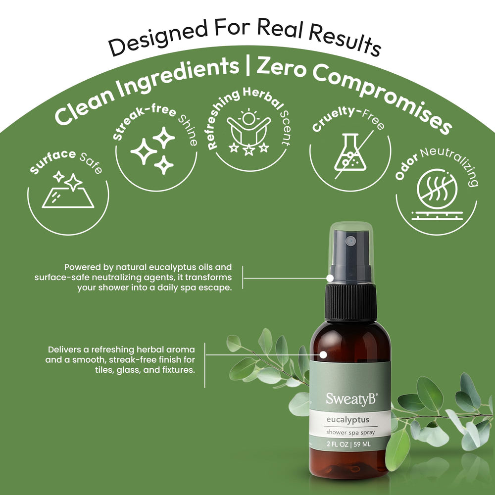 SweatyB eucalyptus mist ideal for spa-like bathroom ambiance