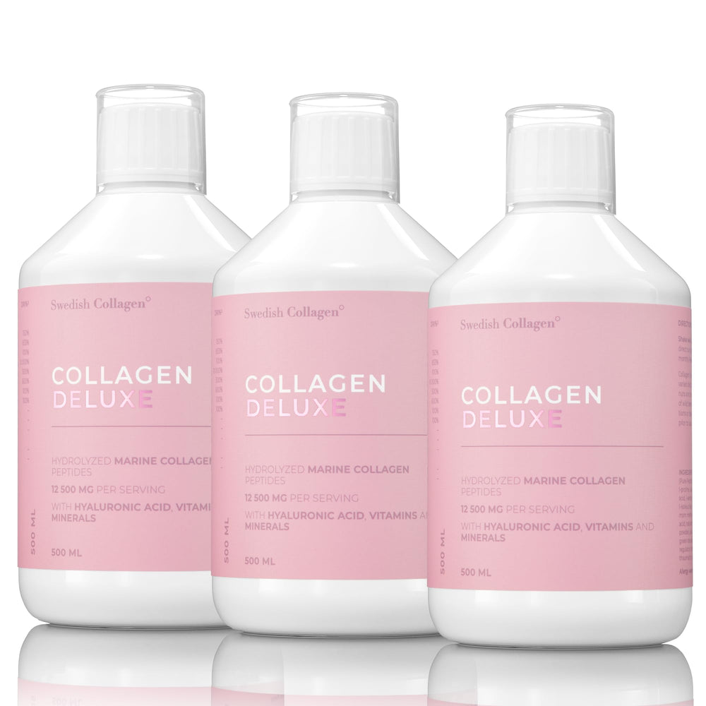 Swedish Collagen Deluxe bottle for daily 25 ml hydration and skin support