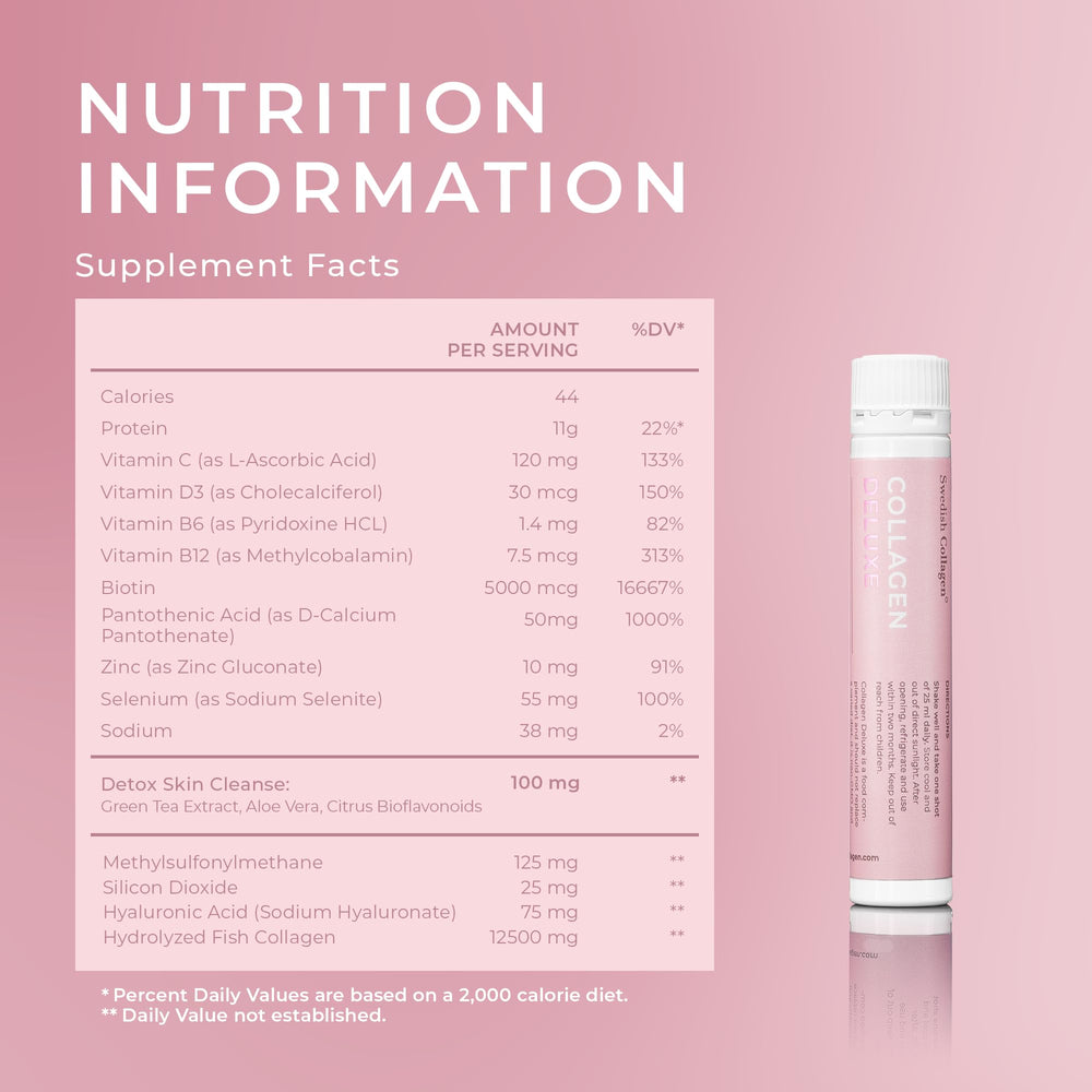 Hydrolyzed marine collagen in Swedish Collagen Deluxe for rapid absorption