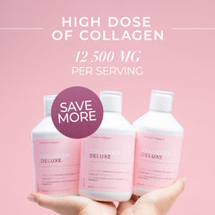 Swedish Collagen Deluxe label close-up highlights halal-certified marine collagen