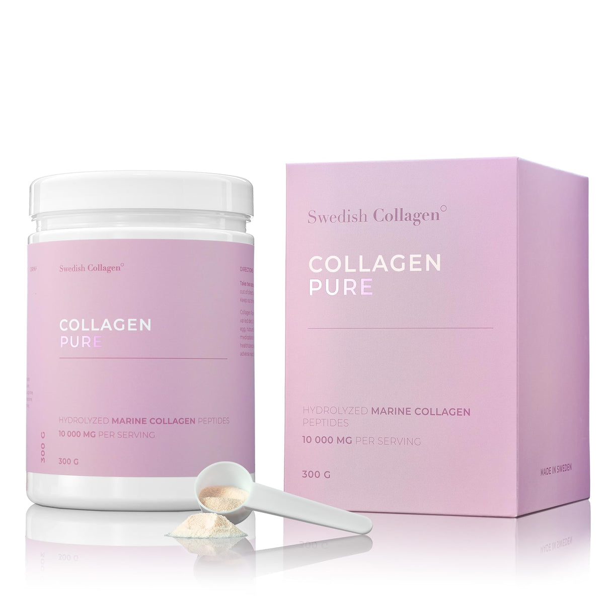 Swedish Collagen packaging box highlights a 30-day supply for daily use.