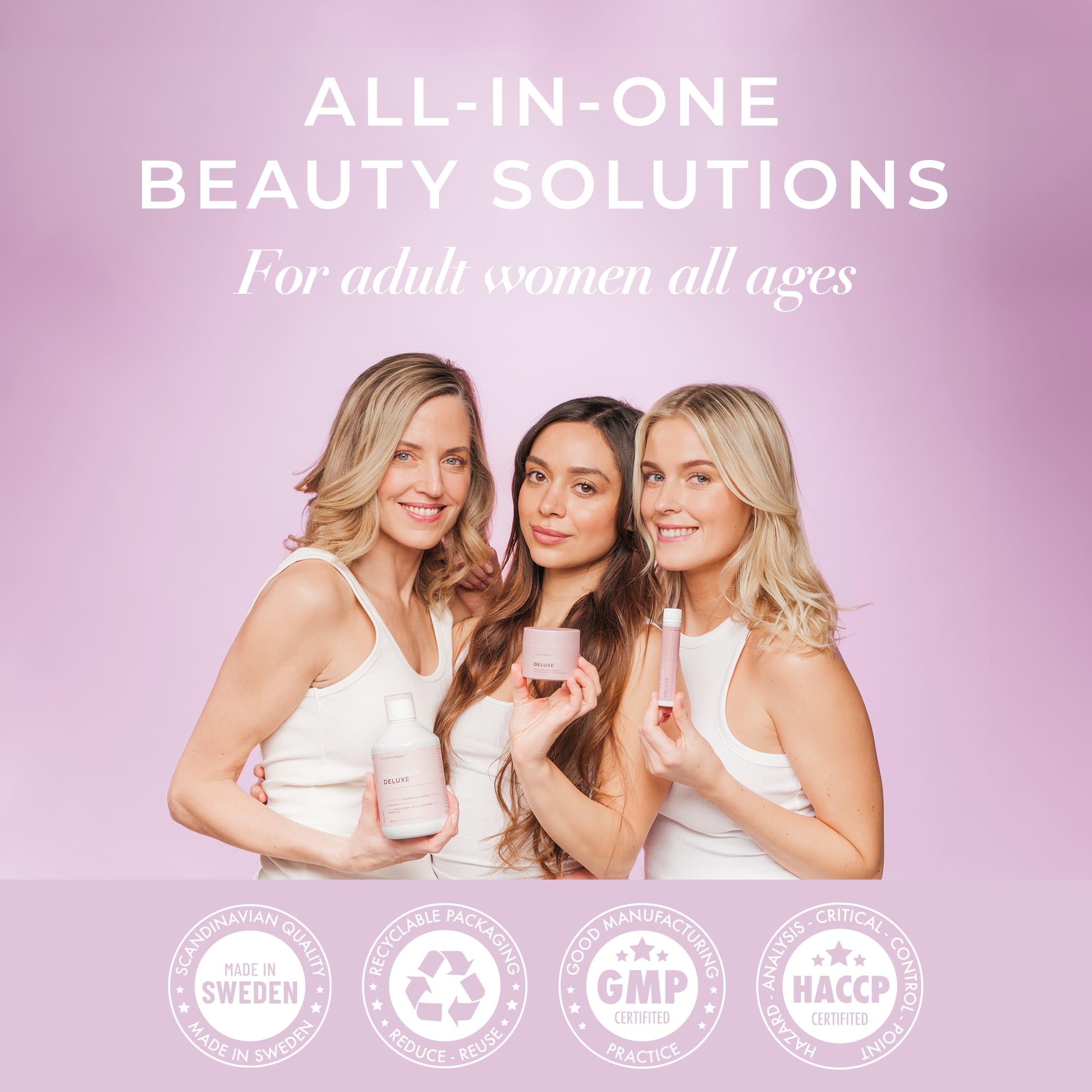 Eco-friendly recyclable packaging for Swedish Collagen.