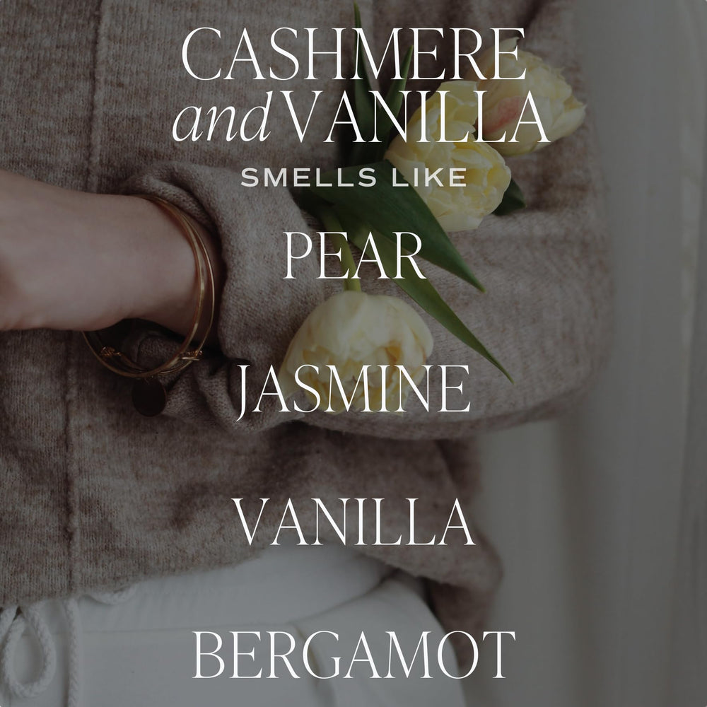 Sweet Water Decor cashmere vanilla jar side view showcases a sleek 9oz container.