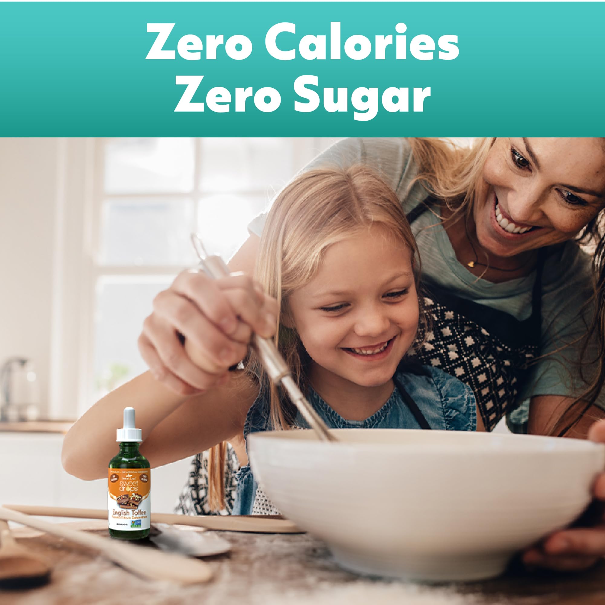 SweetLeaf SteviaClear label close-up highlighting non-GMO and keto features