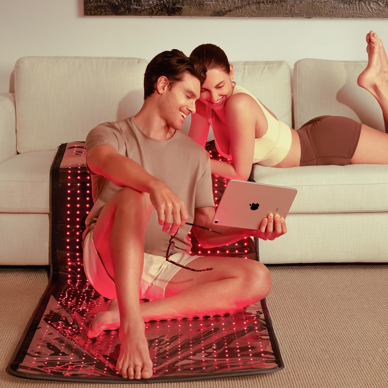 SWIRISE ergonomic 71x32 mat contours over the back for comfortable sessions on bed.