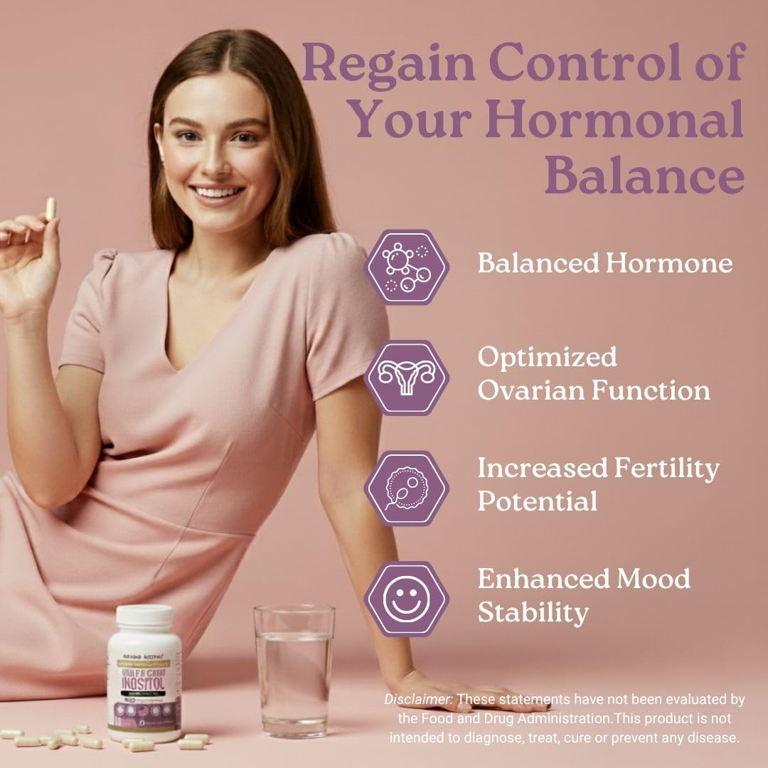 Swiss Activa+ D-Chiro-Inositol capsules support PCOS-related balance.