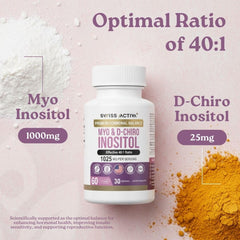 Swiss Activa+ Myo-Inositol capsules close-up for daily hormonal support.