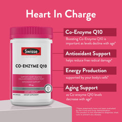 Swisse CoQ10 bottle pour highlights convenient daily dosing on the go.
