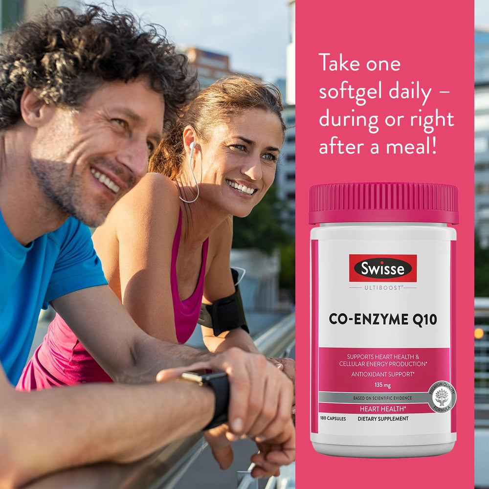 Swisse CoQ10 capsule texture closeup suggests a smooth reliable capsule.