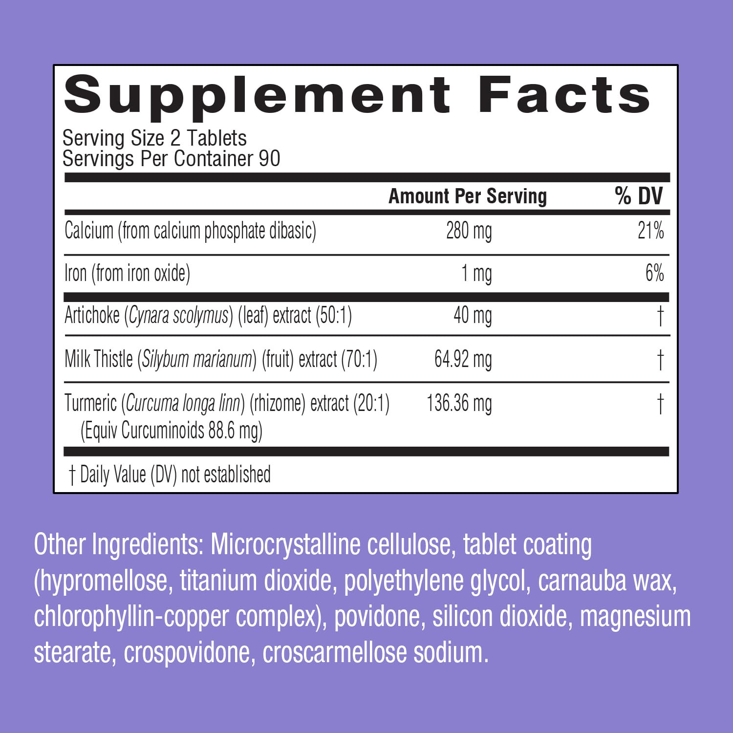 Swisse Liver Detox bottle label shows dosage guidance for two tablets.