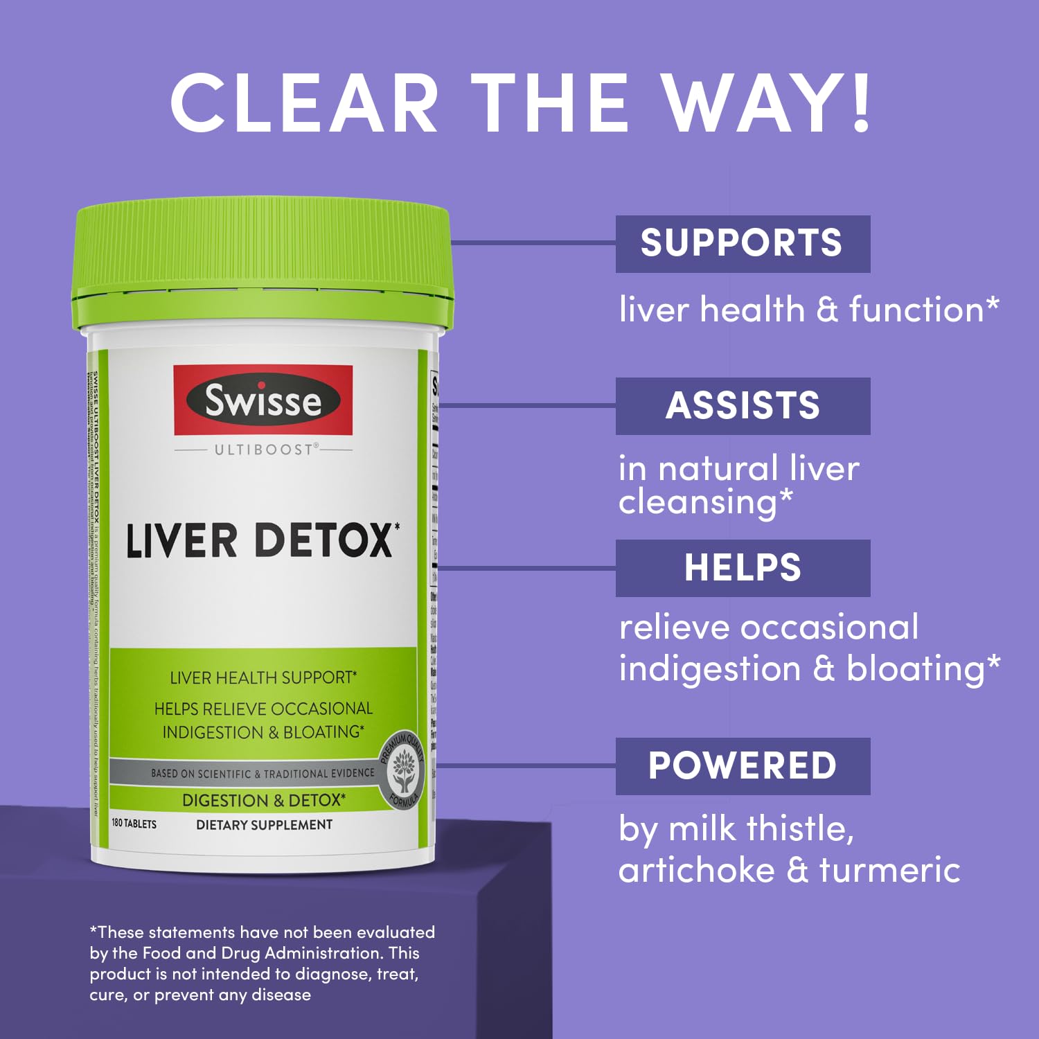Swisse Milk Thistle Liver Cleanse pills close-up, convenient capsules for daily use.