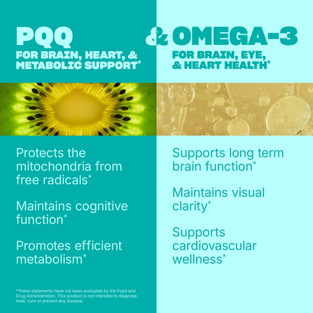 Swisse PQQ DHA Brain Booster image suggesting study and focus use cases.
