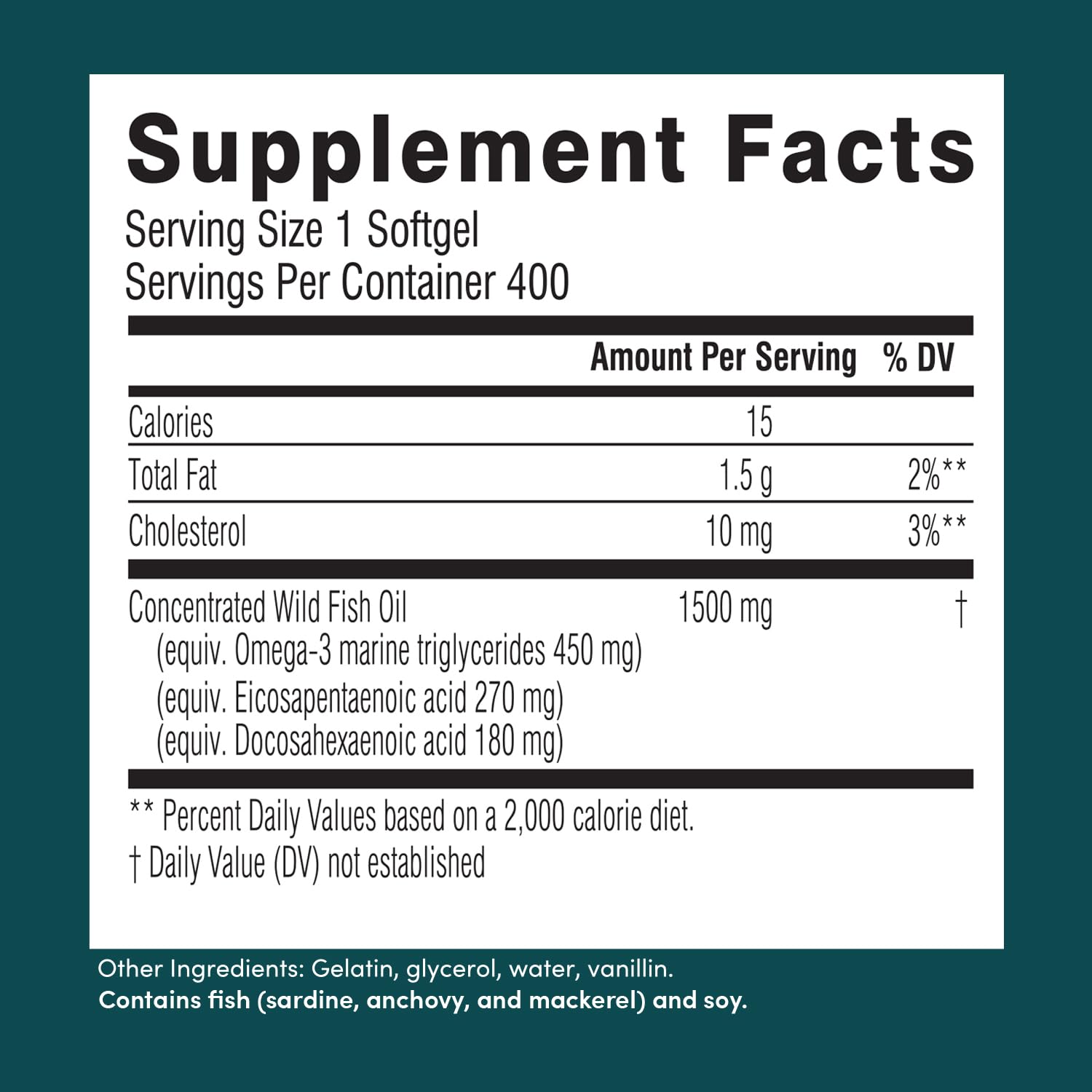 Lab-tested seal on Swisse Wild Fish Oil packaging