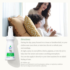 SwissJust Eucasol spray on clothes releases a cooling, uplifting scent