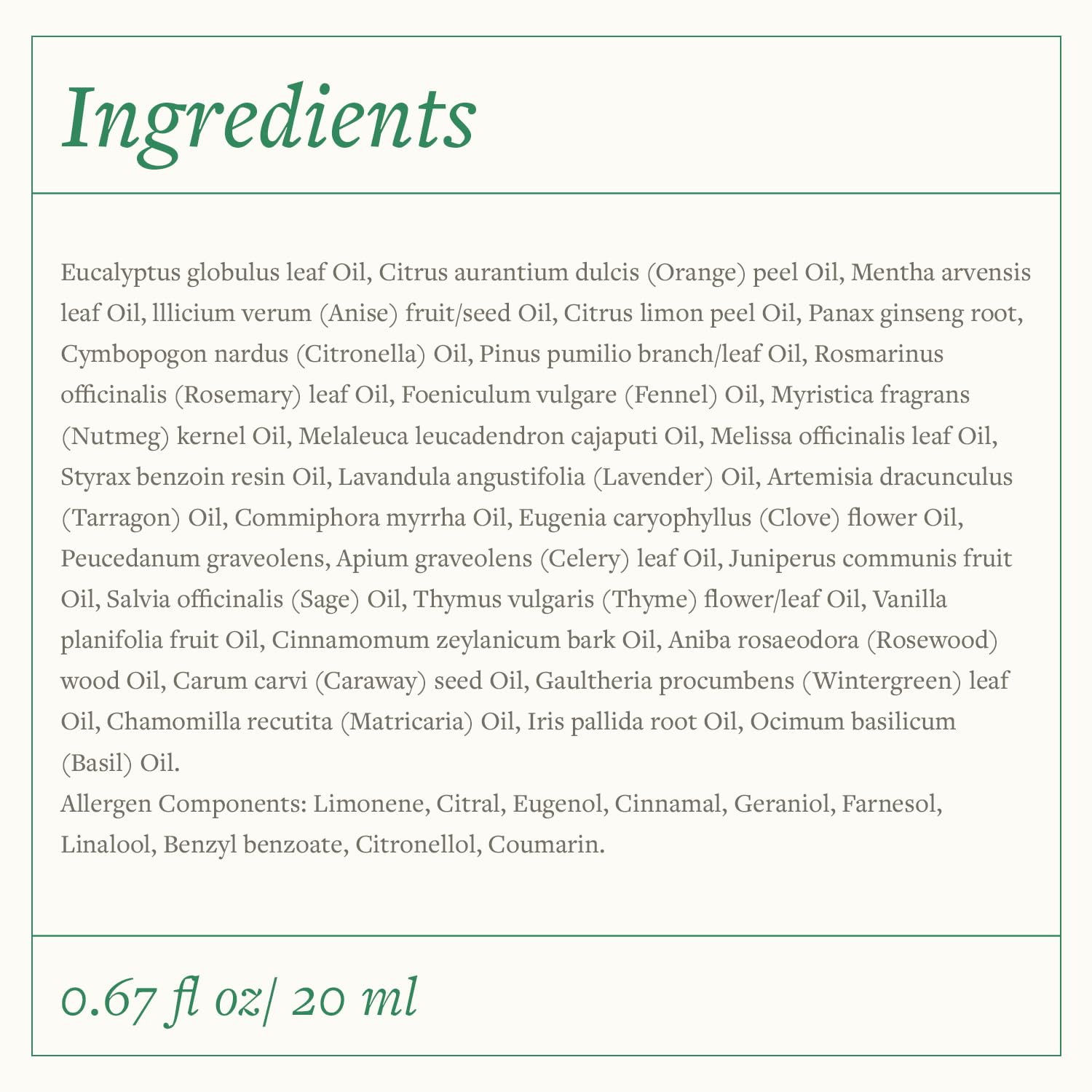 SwissJust 31 blend label close-up highlighting plant-based ingredients