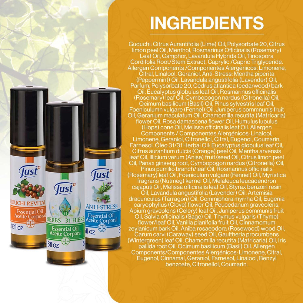 SwissJust Relaxation Trio diffuser mist for ambient aromatherapy and mood support.