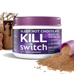 Switch Killswitch Sleep Aid bottle and spoon for a comforting bedtime ritual.