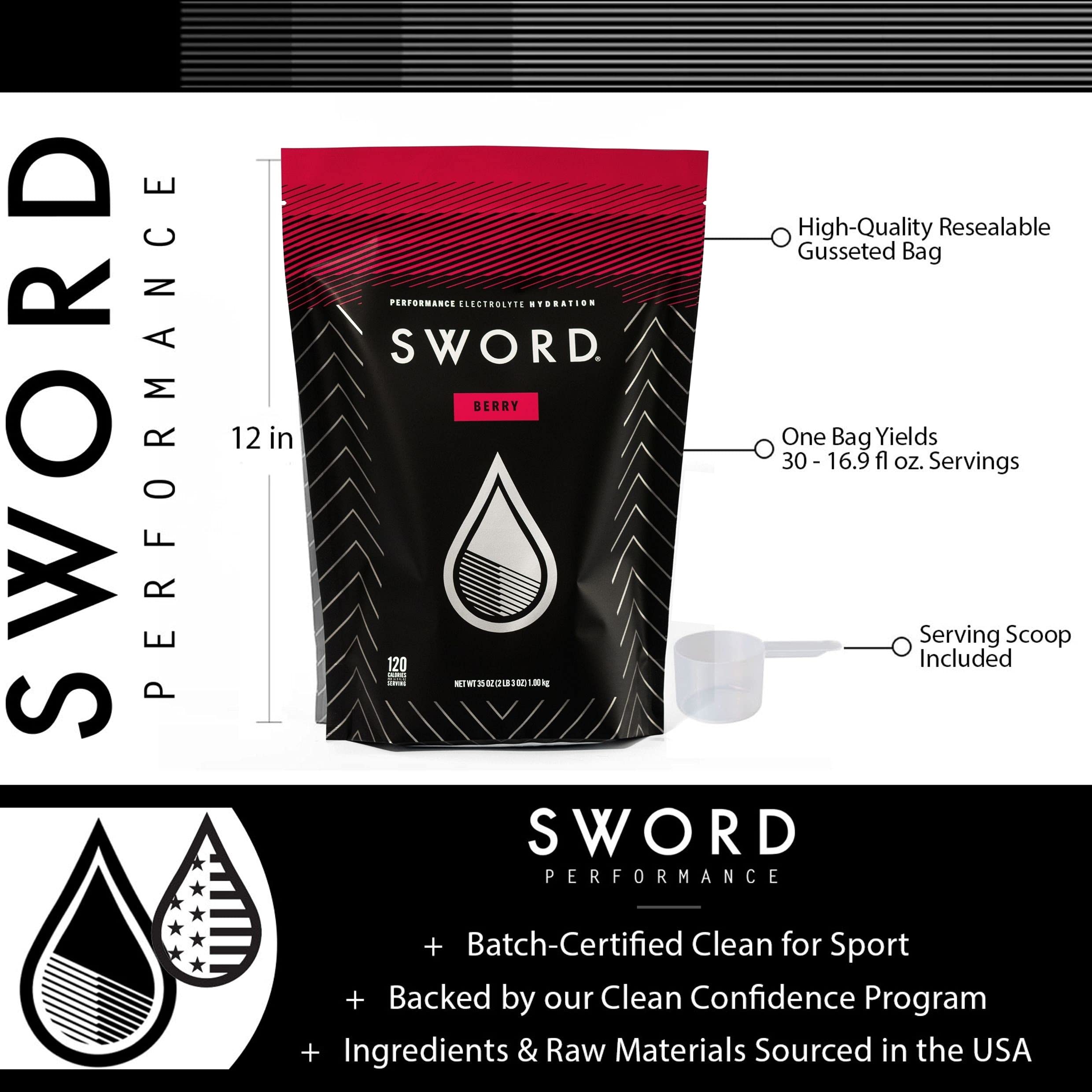 SWORD PERFORMANCE electrolyte berry on-the-go hydration for busy days