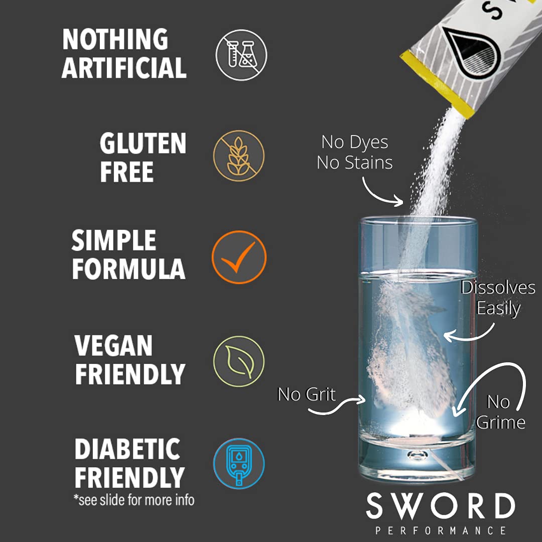 SWORD PERFORMANCE electrolyte berry scoop highlighting easy portioning for on-the-go fueling