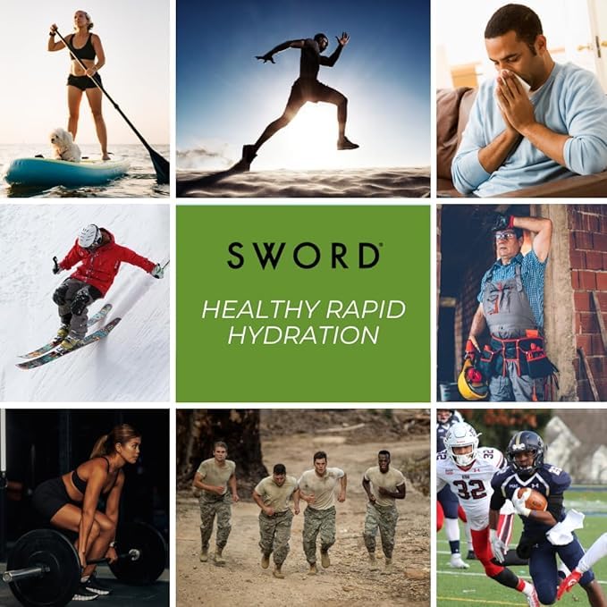 Sword Performance electrolyte packs close-up emphasizing real fruit flavor and fast absorption
