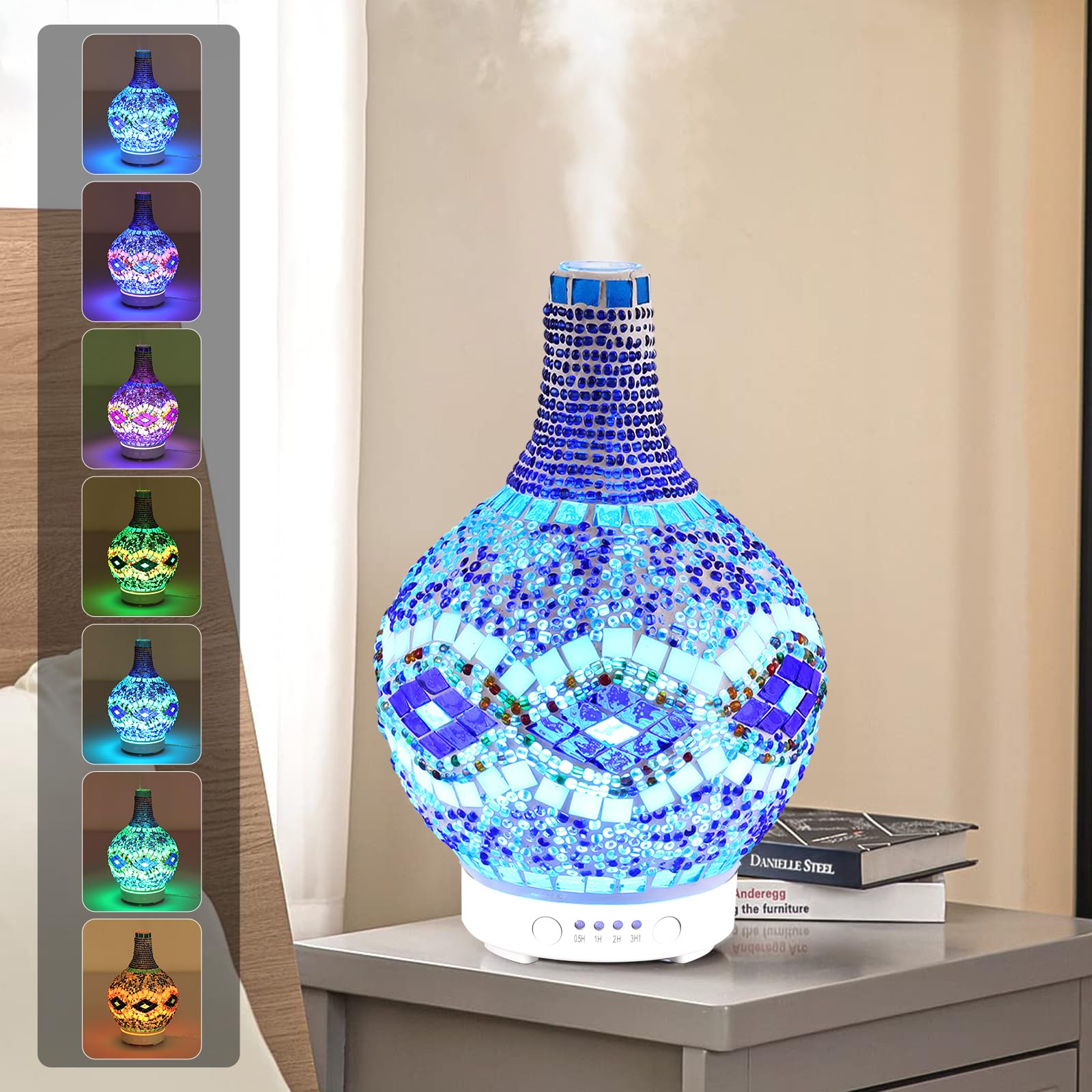 SWORDFORCE Mosaic Glass Diffuser with Turkish mosaic art for stylish home décor