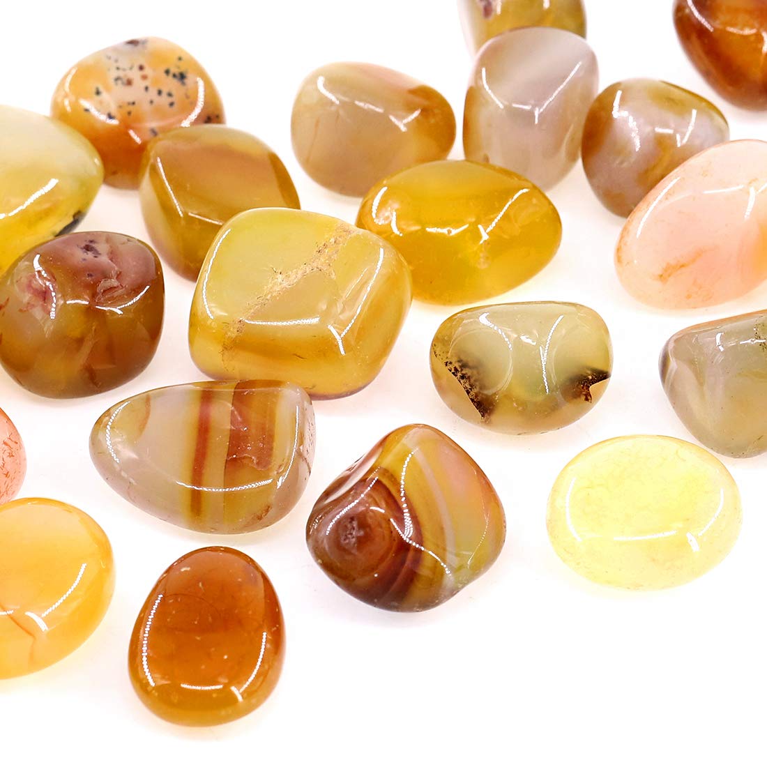 Swpeet large agate stones yellow chips for crafts and displays