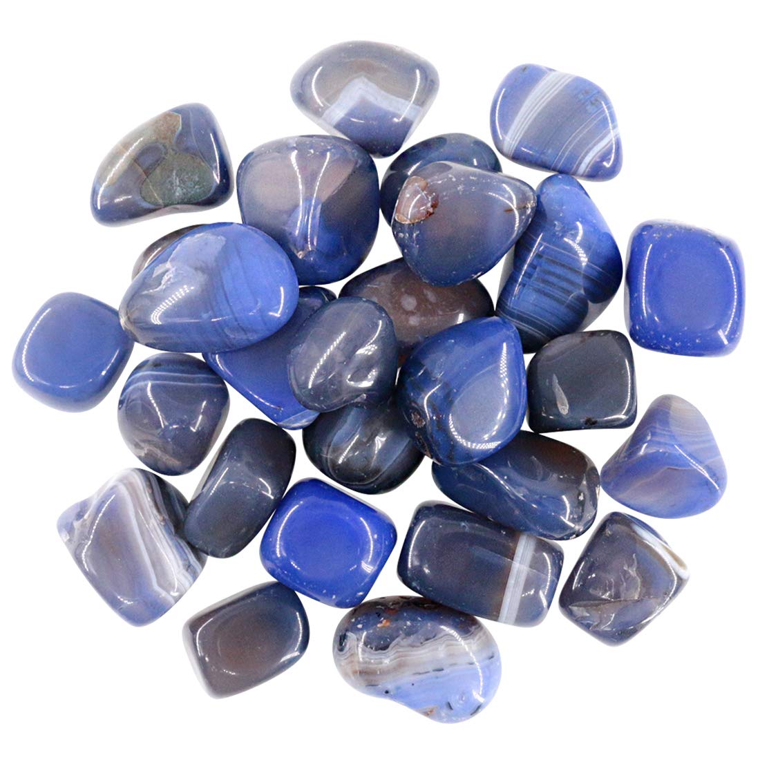 Swpeet marine blue agate chips for jewelry making and home decor accents.