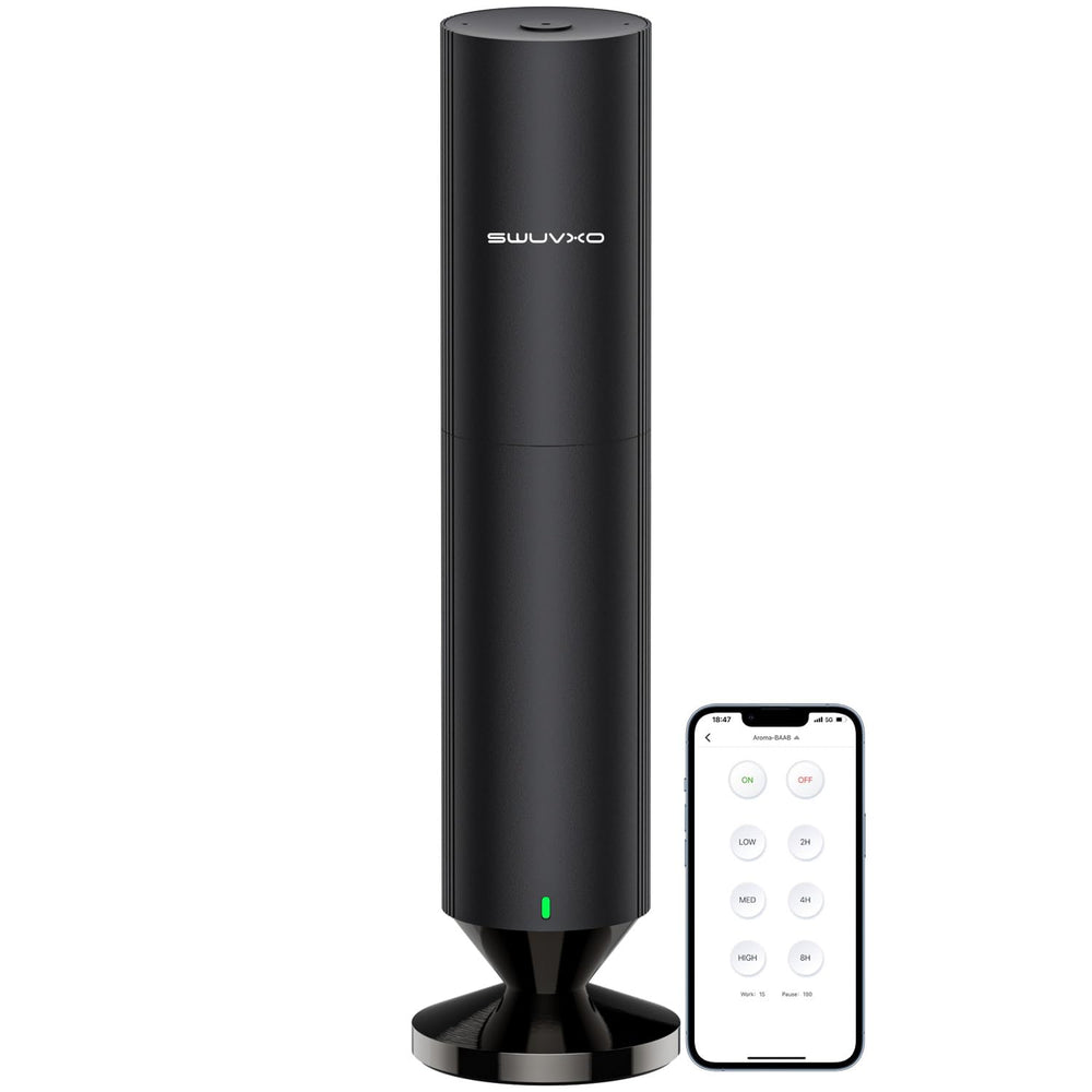 SWUVUXO 2025 diffuser front view shows premium aluminum body for upscale spaces