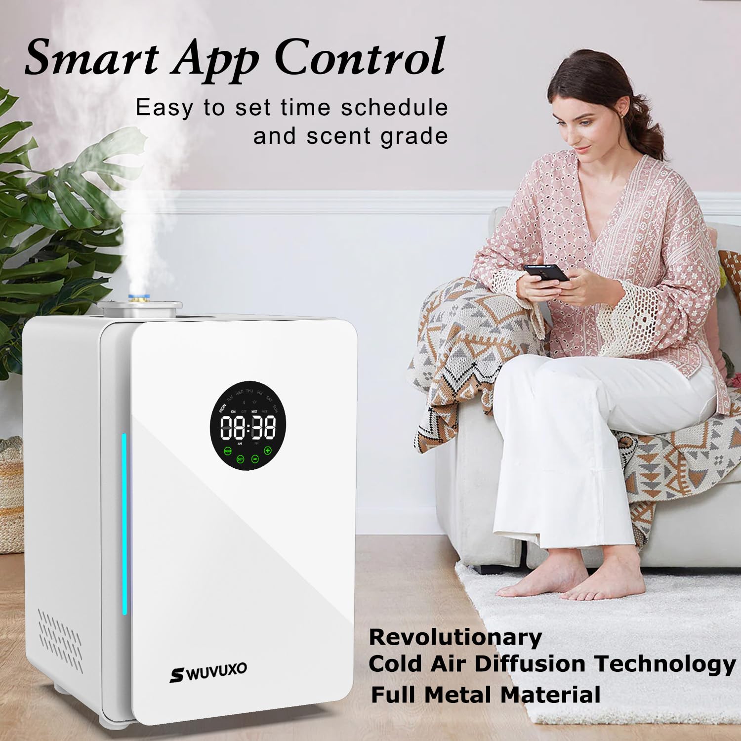 Close-up of cold air diffusion technology delivering even scent.