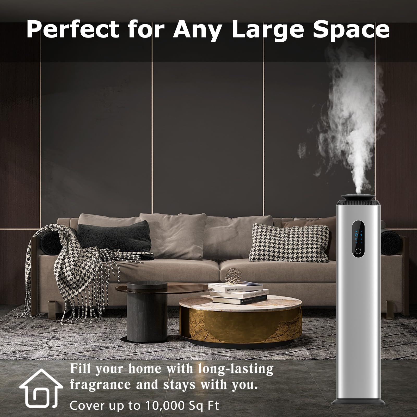 Swuvuxo large-area diffuser covers up to 10,000 sq ft for large rooms.