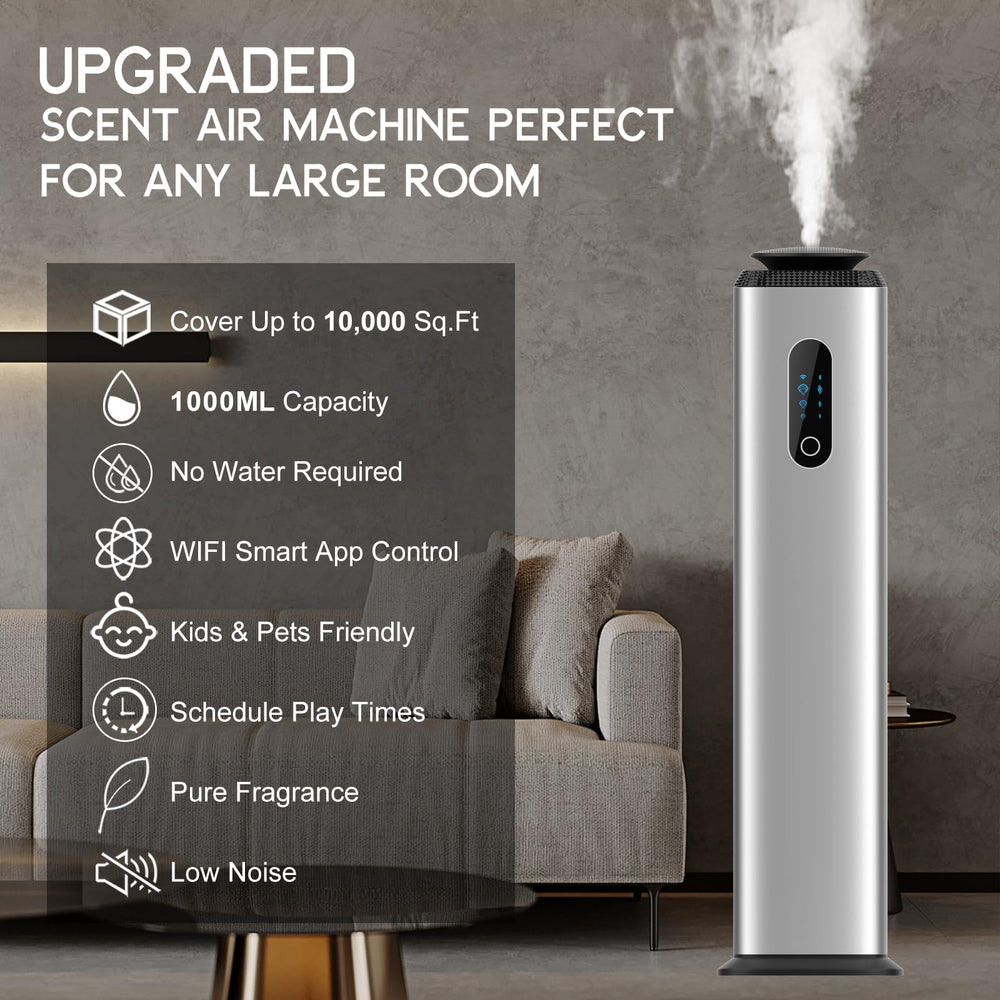 Swuvuxo metal-build diffuser in silver stands up to humid environments.
