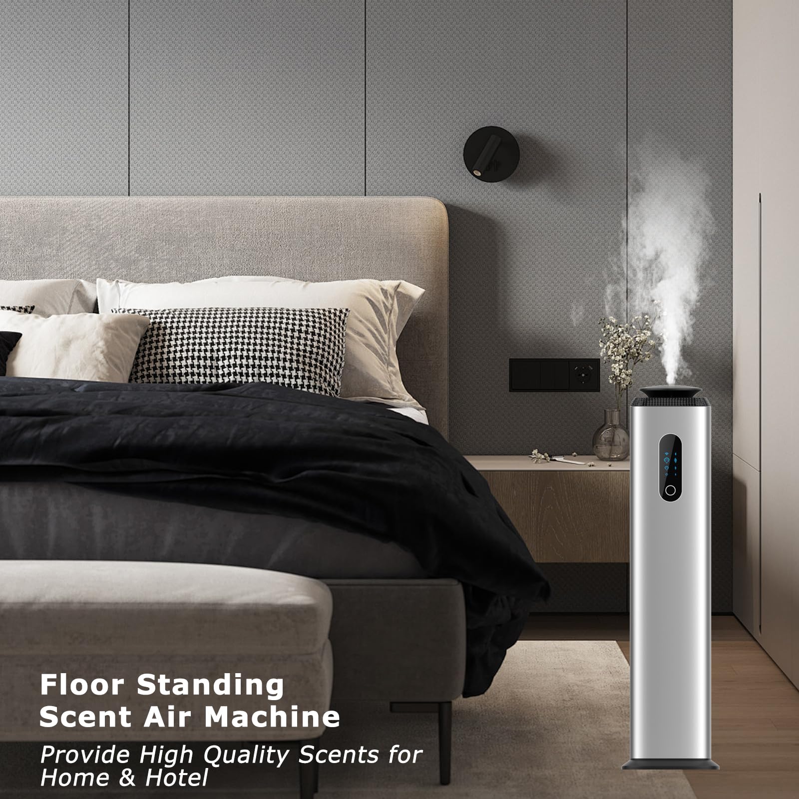 Swuvuxo diffuser operating quietly at 34dB for calm spaces.