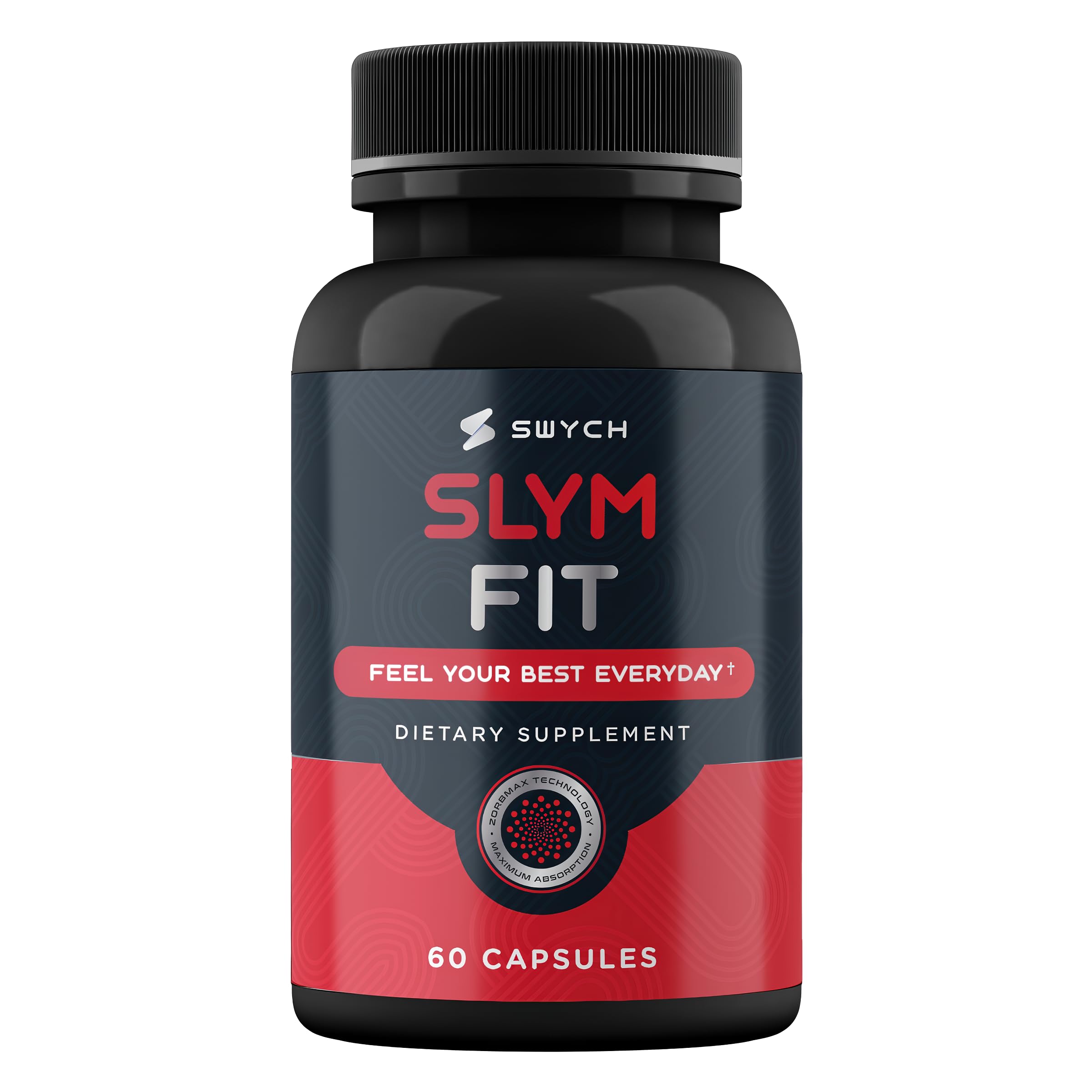 SWYCH SLYM FIT bottle front showing daily metabolism support and energy