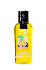 SXO Piña Colada massage oil bottle with fruity aroma for a relaxing massage.