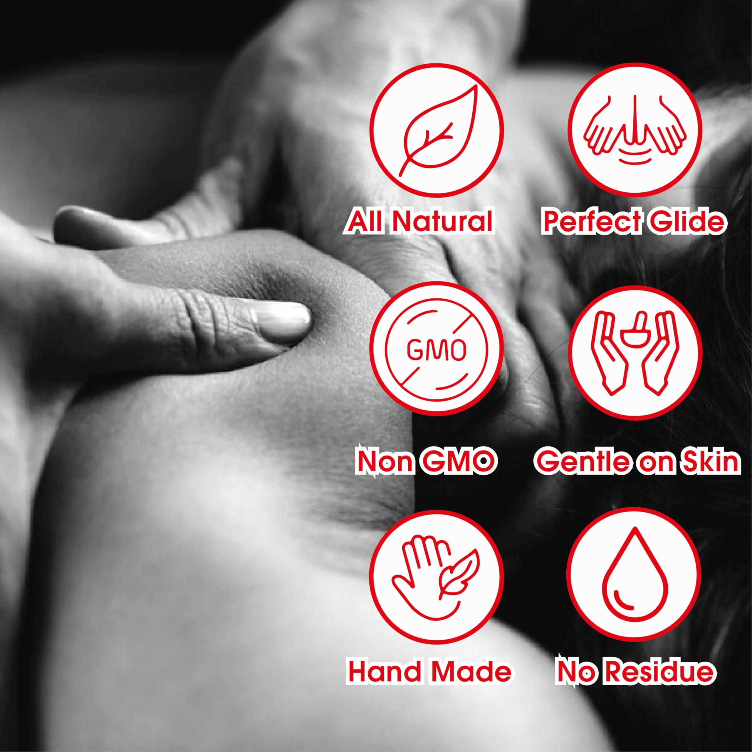 SXO silky texture massage oil demonstrates easy cleanup after use.