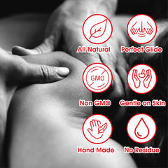 SXO silky texture massage oil demonstrates easy cleanup after use.
