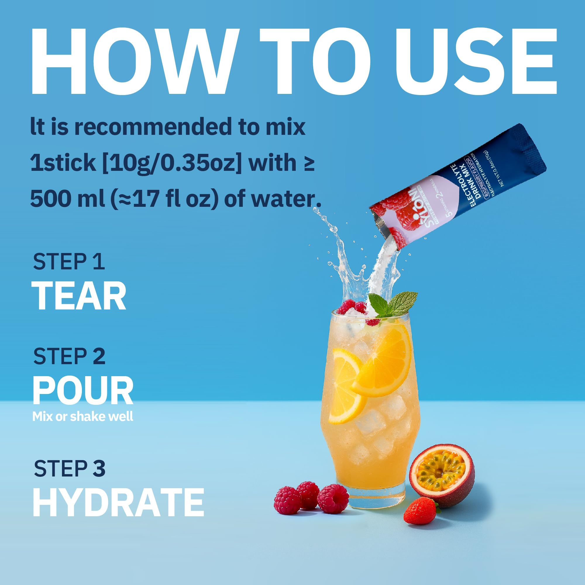 Syloni dissolve-in-water action showing fast mixing for hydration.