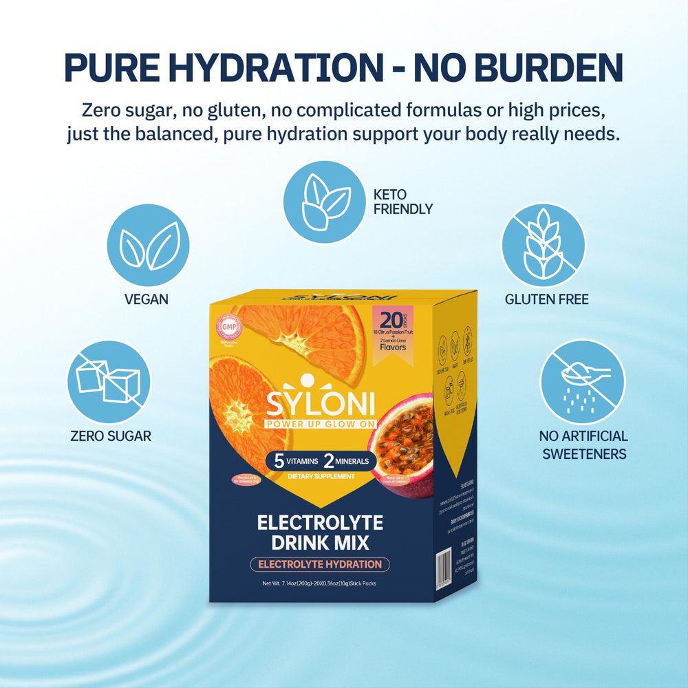Syloni Electrolytes Packets pour stand makes water mixing quick and tidy.