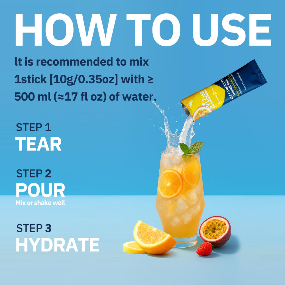 Syloni Electrolytes Packets sugar-free formula keeps flavor without added sugar.