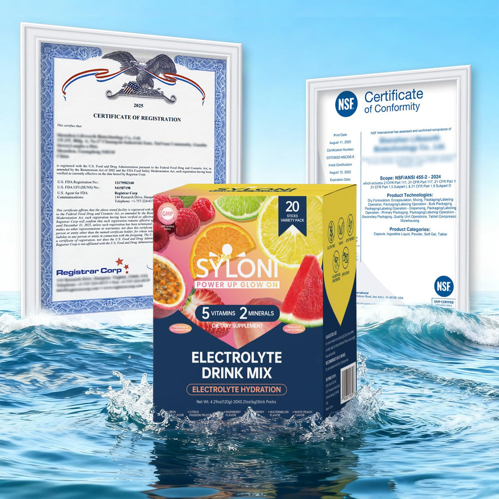 Syloni electrolyte sticks citrus-passion-fruit pack supports active hydration during workouts