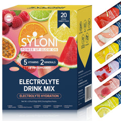 Syloni electrolytes sticks lemon-lime pack for on-the-go hydration and balanced electrolytes