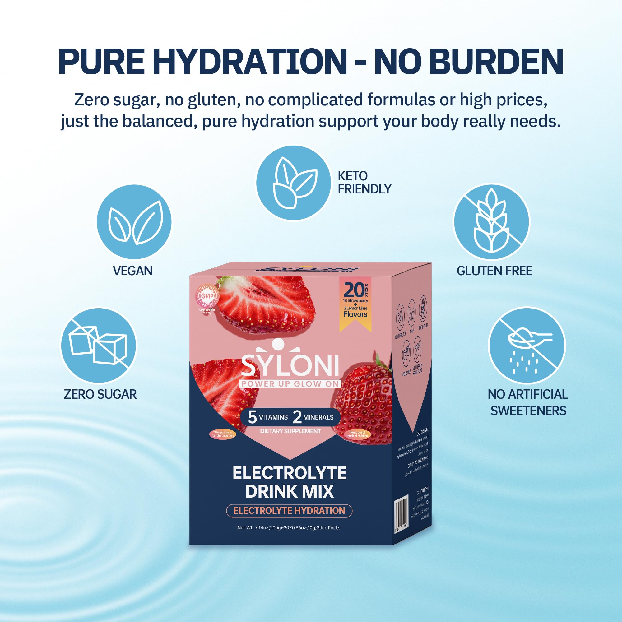 Syloni Electrolytes Strawberry stick suits vegan and gluten-free hydration needs.