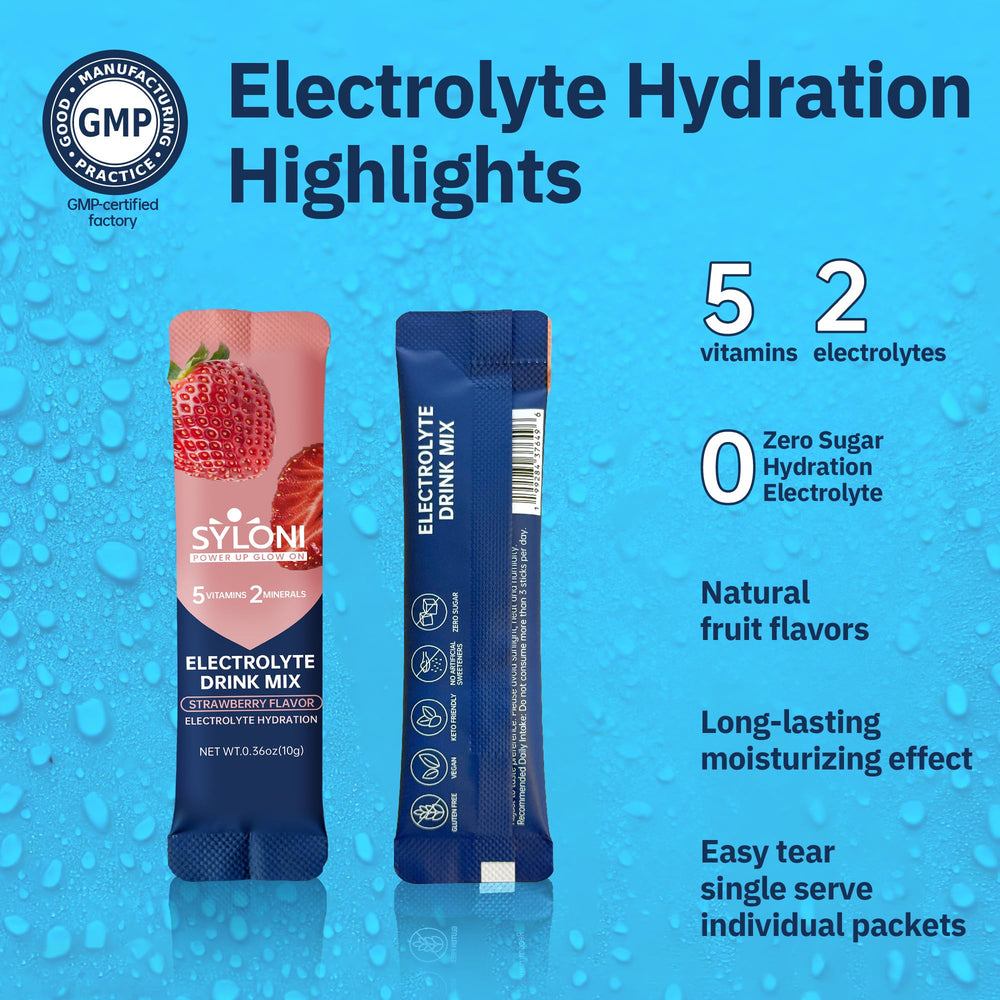 Syloni Electrolytes Strawberry 10 g stick enables quick refreshment.