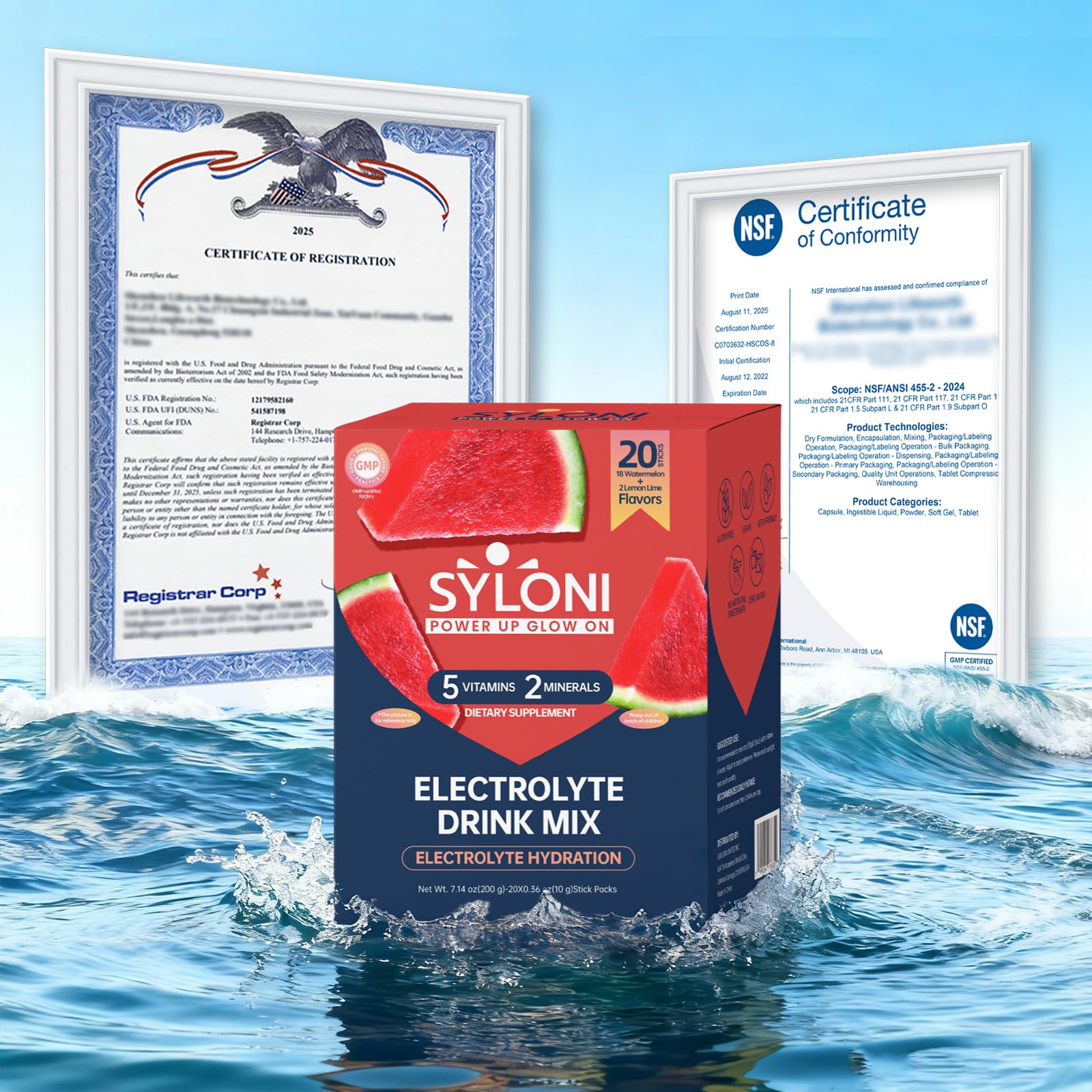 Syloni Watermelon electrolyte stick packet opened for quick hydration.